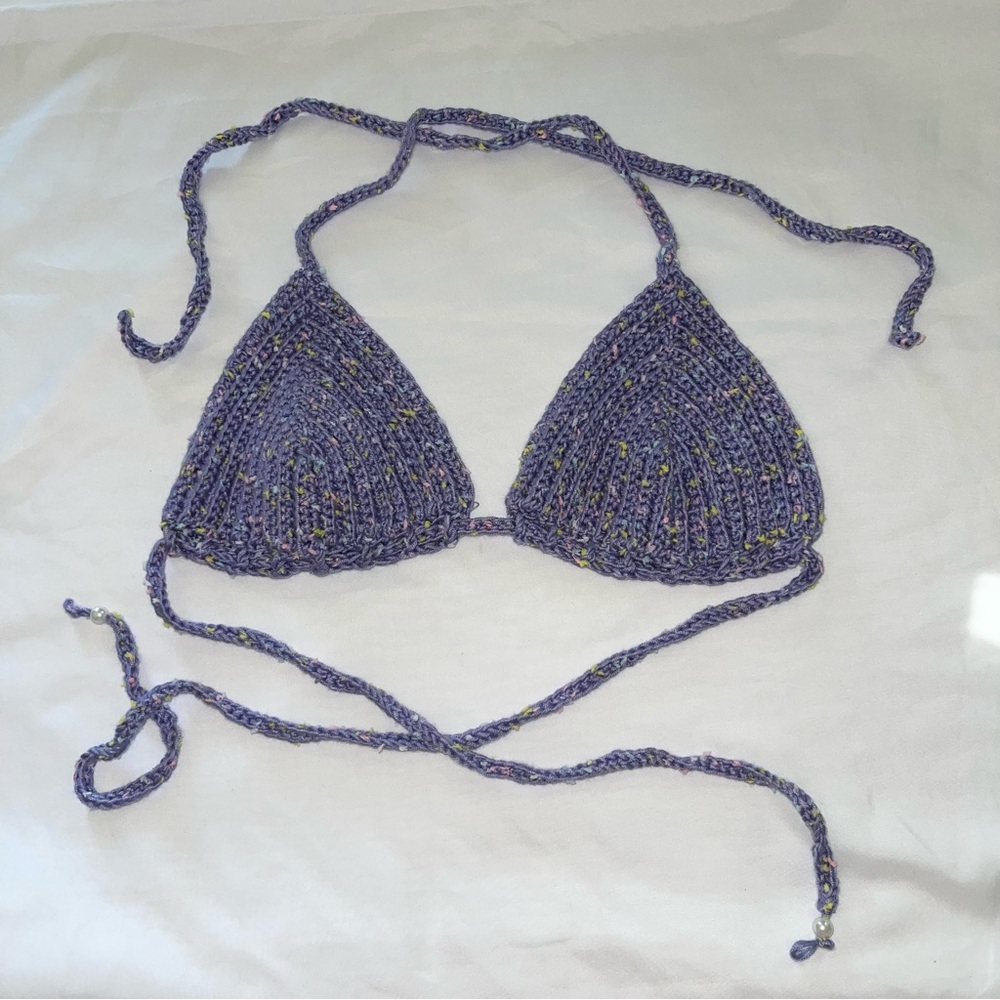 Handmade Purple crochet Bikini Top